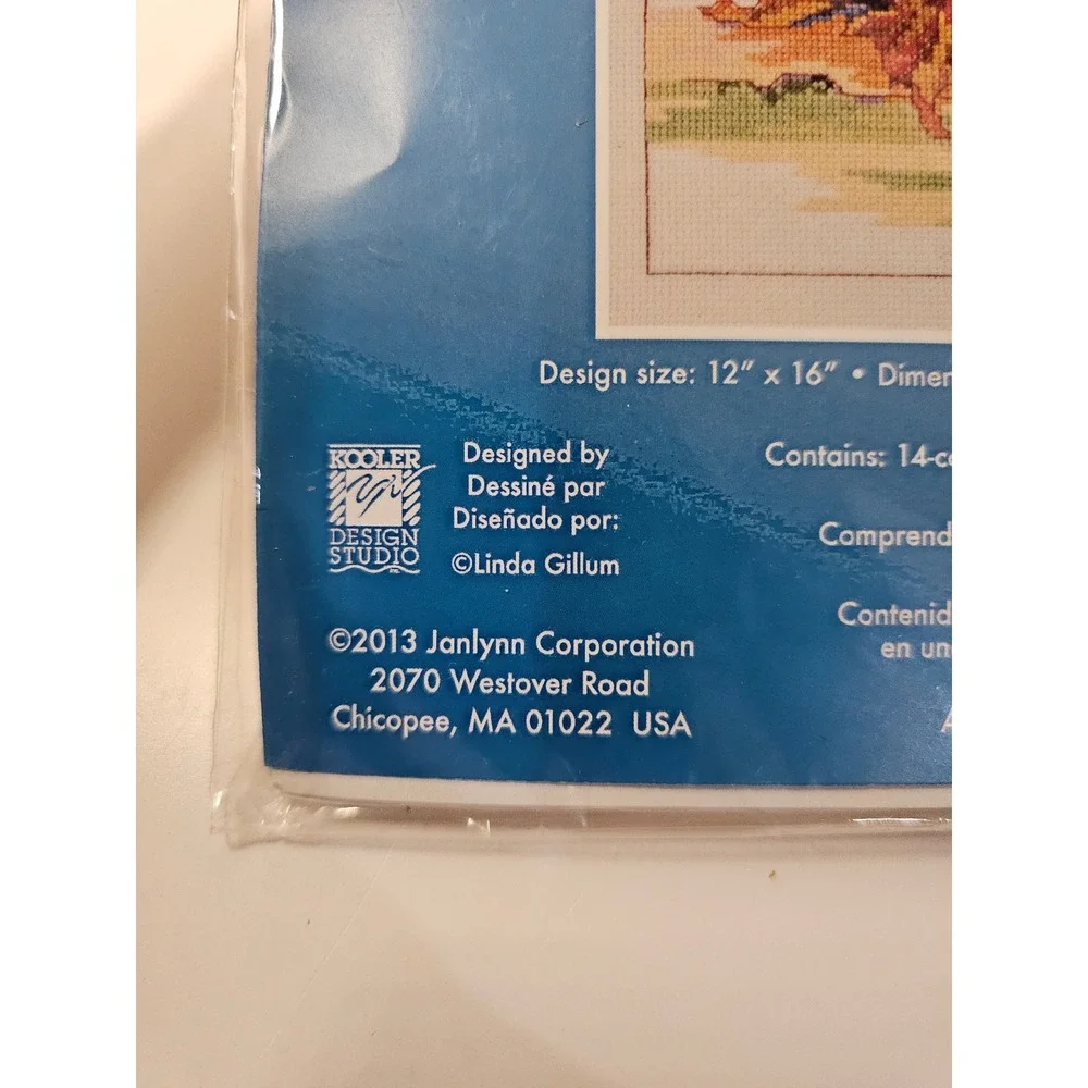 Janlynn Fall Floral 12x16‎ Counted Cross Stitch 023-0604 NEW Pumpkin Leaf Bird